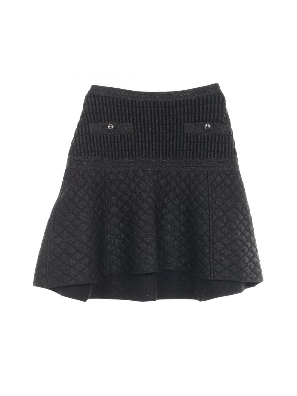 Chanel Coco Mark Button Skirt #38 Wool #345905C53B